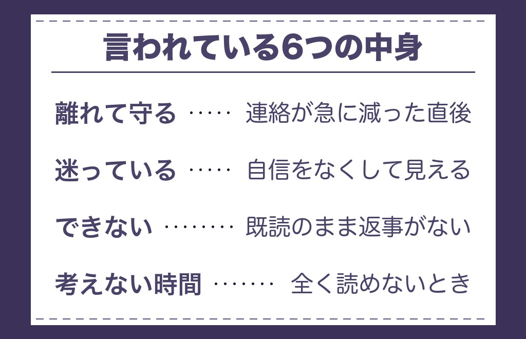 サイレント期間の男性が考えていると言われる6つのこと