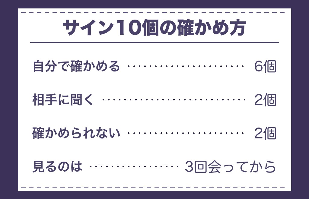 運命の人だと直感する瞬間とサイン10個